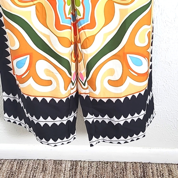 Shein Multicolor Strapless Bandana Top with Matching Wide Pants, Size XL - Picture 4 of 11